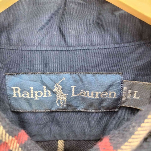 ラルフローレン RALPH LAUREN チェック フラップポケット B.D コットン シャツ メンズ import:L