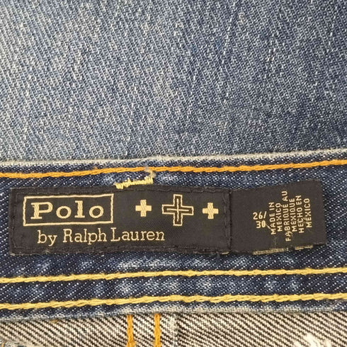 ポロバイラルフローレン Polo by RALPH LAUREN 刺繍デザインストレートデニムパンツ レディース 26/30