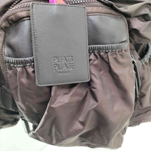 プリーツプリーズイッセイミヤケ PLEATS PLEASE ISSEY MIYAKE ポリ×ナイロン×レザー コンビ ボストンバッグ パッカブル仕様 レディース