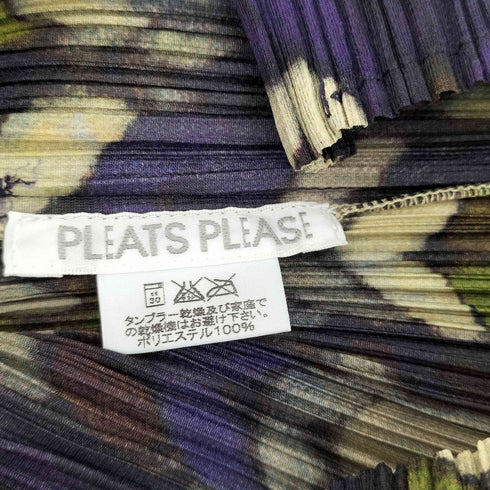 プリーツプリーズイッセイミヤケ PLEATS PLEASE ISSEY MIYAKE 2001AW Archive 総柄 プリーツ ハイネック ノースリーブ カットソー レディース JPN:3