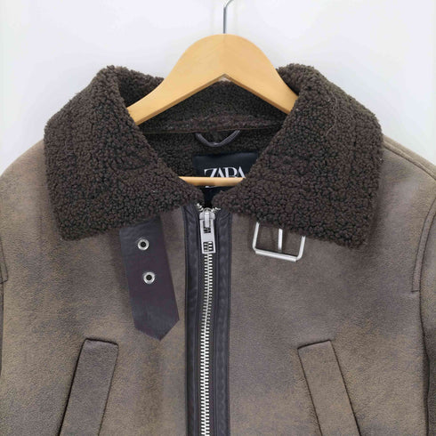 ザラ ZARA ダブルフェイスムートンジャケット レディース import:L