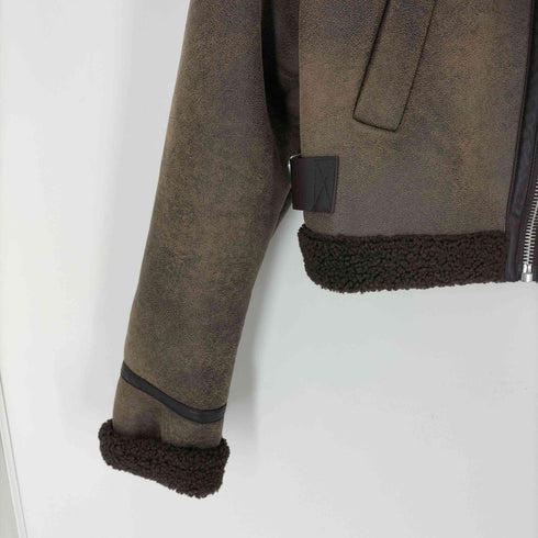 ザラ ZARA ダブルフェイスムートンジャケット レディース import:L