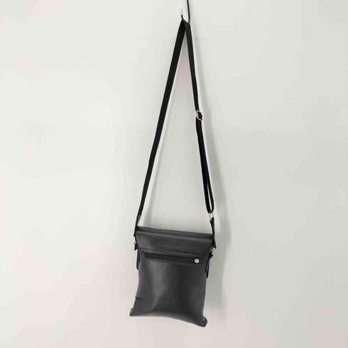 POLO VIDENG 市松模様 フラップポケットレザーショルダーバッグ メンズ
