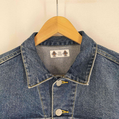 ジーユー GU バック刺繍ブラックデニムジャケット トラッカージャケット メンズ JPN:S