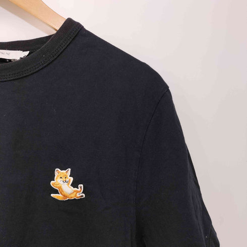 メゾンキツネ MAISON KITSUNE Fox Chilux Logo T-shirt チラックスフォックス パッチ クラシック Tシャツ レディース import:S