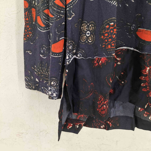 ドリスヴァンノッテン DRIES VAN NOTEN ミャオ族 素材切替 ヘンリーネックロングカットソー メンズ import:M