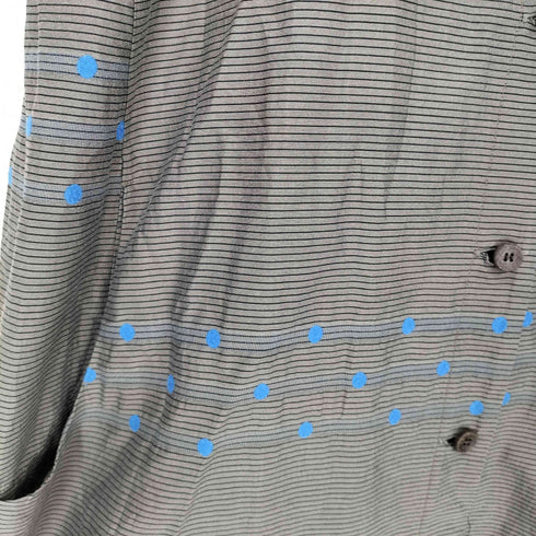 ハートイッセイミヤケ Haat ISSEY MIYAKE ボーダー柄 ドット刺繍 シャツワンピース レディース