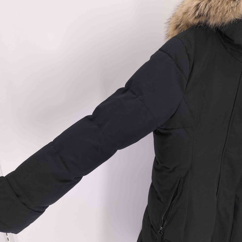 ザラ ZARA WATER REPELLENT LONG PADDED ファー付き中綿コート レディース import:M