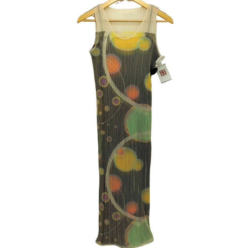 プリーツプリーズイッセイミヤケ PLEATS PLEASE ISSEY MIYAKE 2001SS Archive メッシュレイヤード グラフィックプリント プリーツ ノースリーブワンピース レディース JPN:1