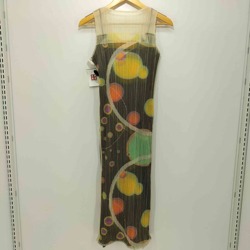 プリーツプリーズイッセイミヤケ PLEATS PLEASE ISSEY MIYAKE 2001SS Archive メッシュレイヤード グラフィックプリント プリーツ ノースリーブワンピース レディース JPN:1