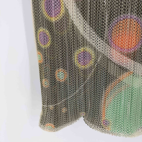 プリーツプリーズイッセイミヤケ PLEATS PLEASE ISSEY MIYAKE 2001SS Archive メッシュレイヤード グラフィックプリント プリーツ ノースリーブワンピース レディース JPN:1