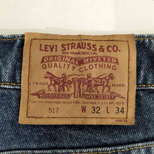 リーバイス Levis 90s 94年10月製 MADE IN USA 517-0217 ジッパーフライブーツカットデニムパンツ ボタン裏525 メンズ W32 L34