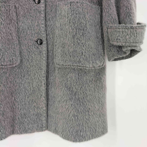 ラバンスポーツ LANVIN SPORT モヘヤ混 ウール フーデッド ロングコート レディース EUR:38