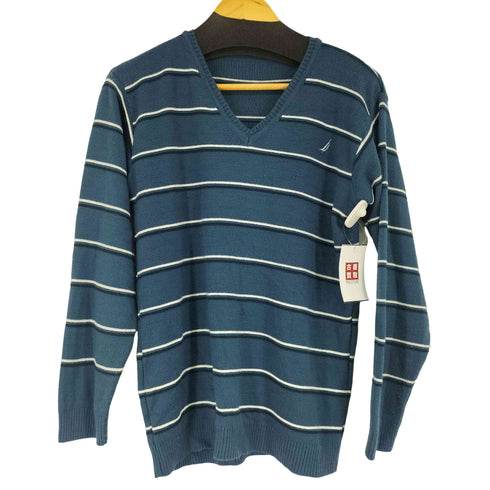 ノーティカ NAUTICA Vネック ボーダーニット メンズ