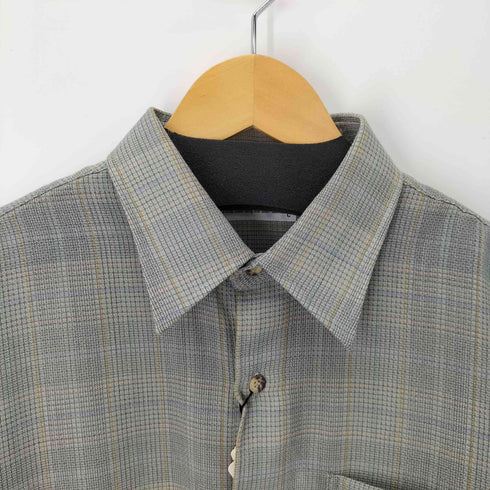 LORDY ウォッシャブルウール ワンポケットL/Sボックスチェックシャツ メンズ