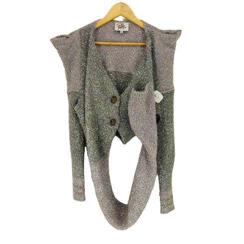 ヴィヴィアンウエストウッドレッドレーベル Vivienne Westwood RED LABEL 24AW LAFORET HARAJUKU Exclusive Collection ラメブロッキングニットレクタングルカーディガン レディース FREE