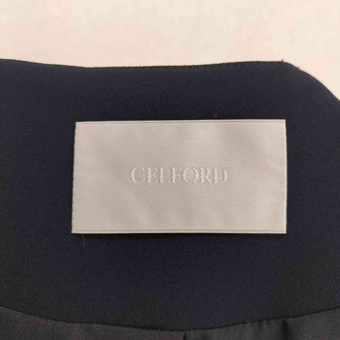 セルフォード CELFORD ネイビーノーカラーペプラムジャケット レディース JPN:36