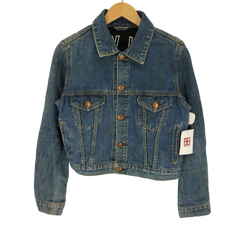 マウジー moussy vintage INDIGO JKT クロップド バックワッペンデニムジャケット レディース JPN:2