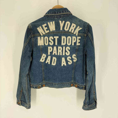 マウジー moussy vintage INDIGO JKT クロップド バックワッペンデニムジャケット レディース JPN:2