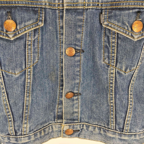 マウジー moussy vintage INDIGO JKT クロップド バックワッペンデニムジャケット レディース JPN:2