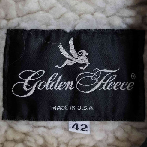 ゴールデンフリース GOLDEN FLEECE USA製 SCOVILLジッパー B-15型 裏地 襟ボア フライトジャケット メンズ US:42