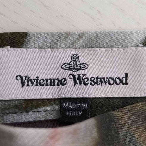 ヴィヴィアンウエストウッド Vivienne Westwood イタリア製 レーヨン フラワーパターン サイドスリット アシンメトリースカート レディース 40