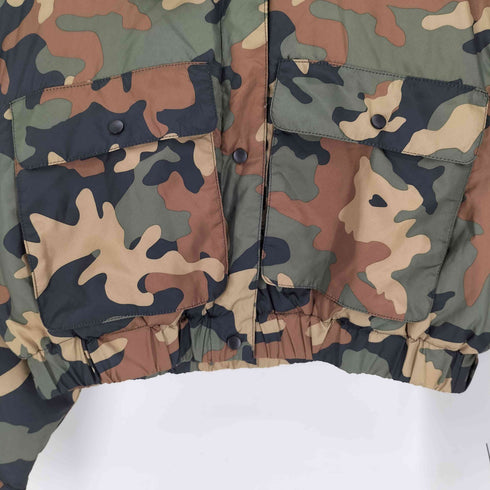 ザラ ZARA カモフラージュ クロップド パデッド ジャケット レディース import:M