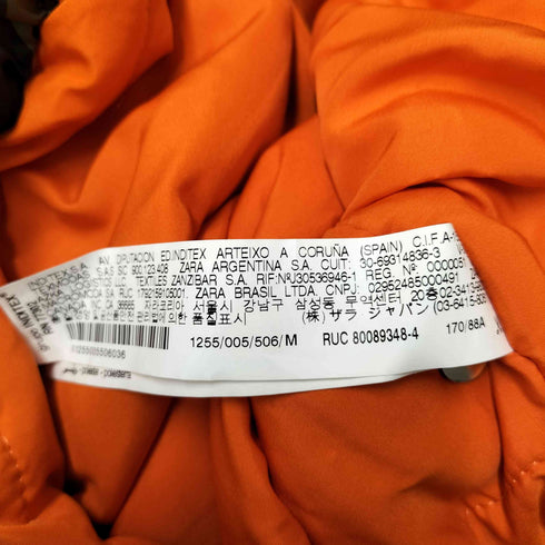 ザラ ZARA カモフラージュ クロップド パデッド ジャケット レディース import:M