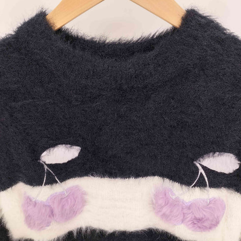 キャンディストリッパー Candy Stripper CHERRY BORDER SHAGGY KNIT ONE-PIECE チェリー ボーダー モヘアタッチ シャギー ニット レディース JPN:2