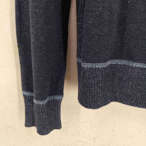 プロントウォモ PRONTO UOMO Blue コットンアクリル ラグランハーフジップニット 薄手 メンズ import:L