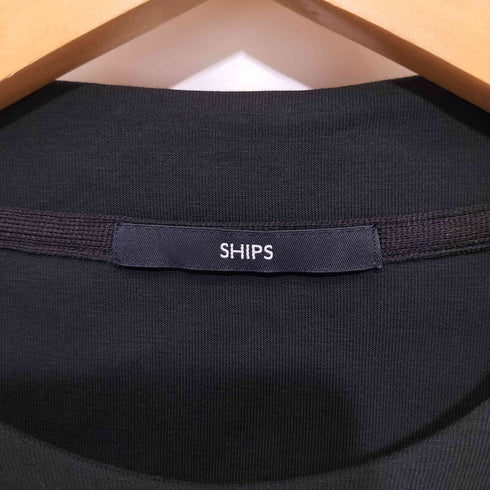 シップス SHIPS 2024 テレワーク ビズ ワンポイントロゴ ハイゲージ ダブルニット スウェット メンズ JPN:L