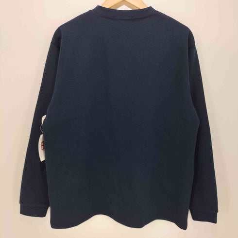 シップス SHIPS ワンポイントロゴ バーズアイ ヘンリーネック 長袖 Tシャツ メンズ JPN:L