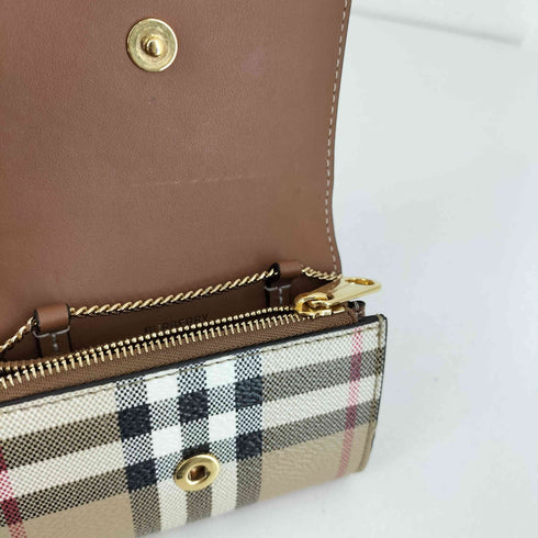 バーバリー BURBERRY ノヴァチェック チェーンウォレット カードケース レディース