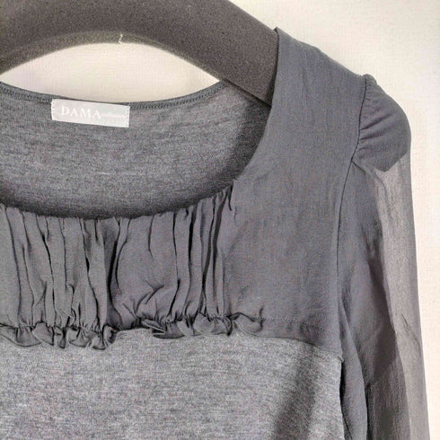 ダーマコレクション DAMA collection レース切替 シルクブラウス レディース L