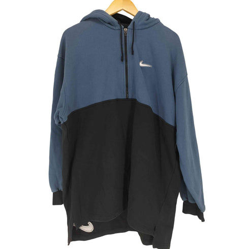 ナイキ NIKE 90-00s ロゴ刺繍ハーフジッププルオーバーパーカー メンズ JPN:L