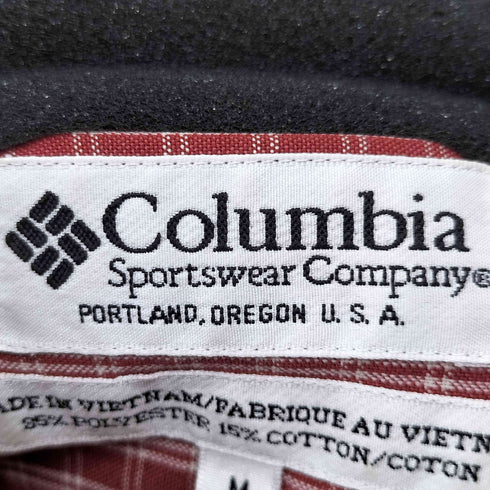 コロンビア Columbia 格子チェック ボタンダウンS/Sシャツ ワンポケット メンズ JPN:M