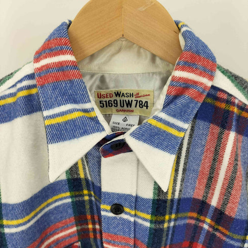 GARRISN USED WASH 5169 UW 784 タータンチェック フラップポケット アクリル シャツ ジャケット レディース FREE