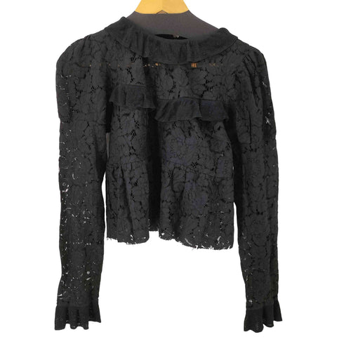 ザラ ZARA レースデザイン L/S ブラウス レディース import:M