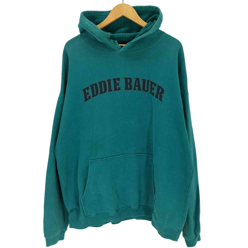 エディーバウアー Eddie Bauer 80S 黒タグ ロゴプリントプルオーバーパーカー メンズ JPN:XL