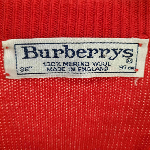 バーバリーズ BURBERRYS 90s 英国製 金ボタン メリノウールカーディガン レディース 38