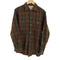 推定60~70s オープンカラー 両ポケ オンブレチェックネルシャツ 襟芯 メンズ import:M 15-15 1/2