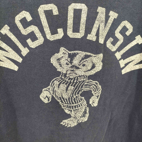 チャンピオン Champion 80s トリコタグ MADE IN USA アーチロゴ2段カレッジプリントTシャツ WISCONSIN バッキー メンズ import:XL