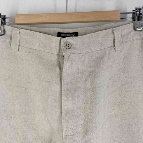 ドッカーズ DOCKERS 99年10月製 Stone washed Linen リネンコットン ワイドパンツ メンズ W36 L30