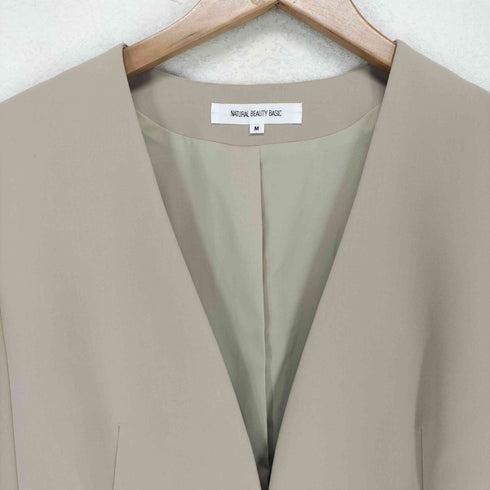 ナチュラルビューティーベーシック NATURAL BEAUTY BASIC ノーカラージャケット レディース JPN:M