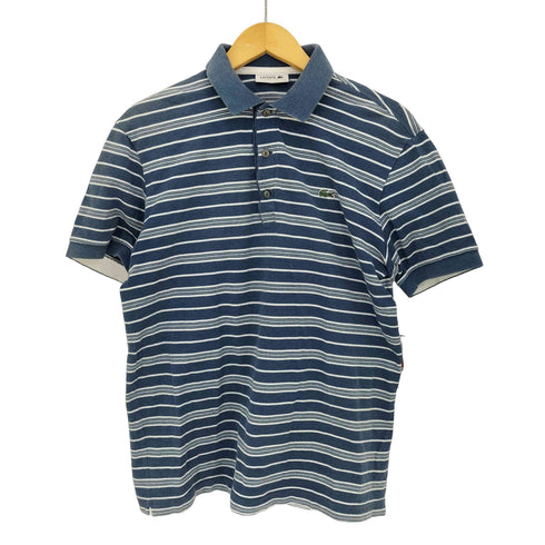 ラコステ LACOSTE ボーダー 鹿の子ポロシャツ メンズ 5