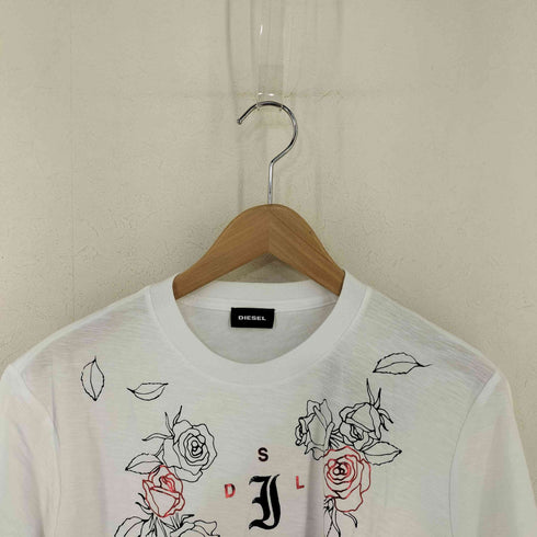 ディーゼル DIESEL 薔薇プリント クルーネックTシャツ レディース JPN:S
