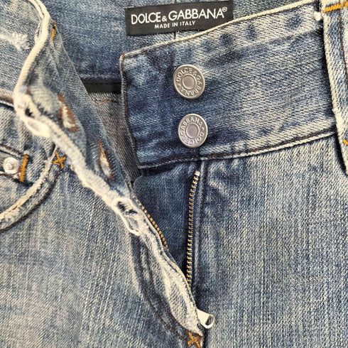 ドルチェアンドガッバーナ DOLCE&GABBANA イタリア製 ダメージ リペア加工 デニムパンツ レディース 38