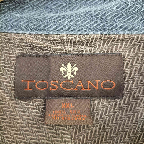 TOSCANO シルク ヘリンボーンシャツ メンズ import:XXL