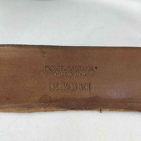 ドルチェアンドガッバーナ DOLCE&GABBANA イタリア製 DGバックル レザーベルト メンズ 85CM-34INCH