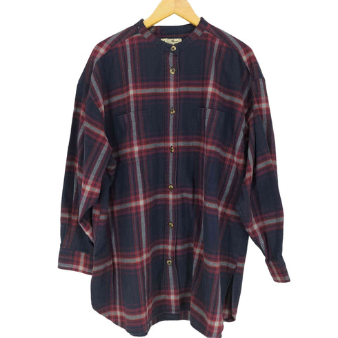 エディーバウアー Eddie Bauer 90s バンドカラーチェックL/Sシャツ メンズ JPN:XL